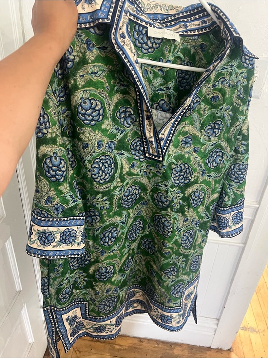 Zimmermann Dresses & Skirts - Zimmermann Green and Blue Floral Border Tunic Dress